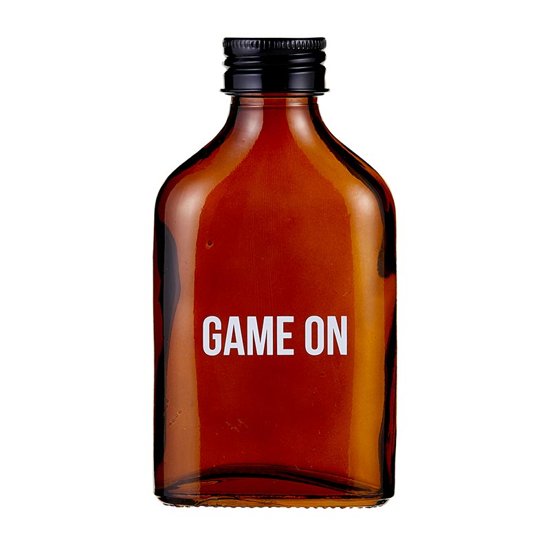 Game On Amber Mini Flask | Glass | Fathers Day, Dad Gift, Sports Themed Bottle