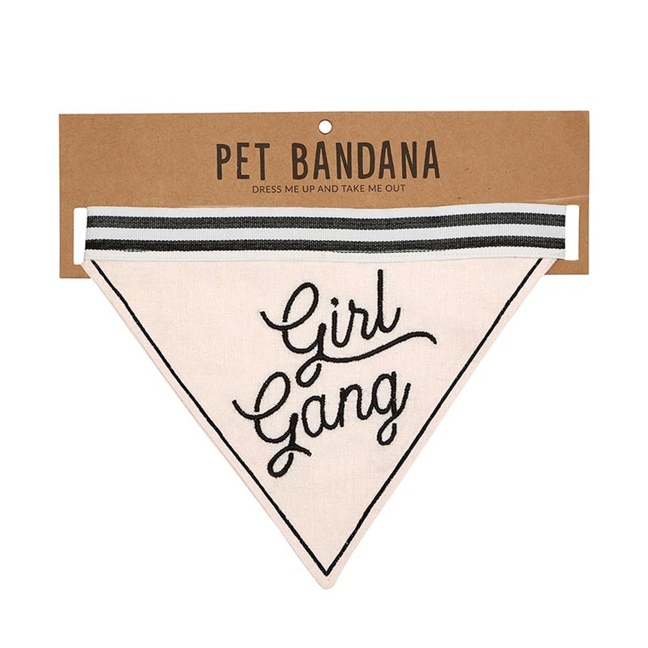 Girl Gang Pink Pet Bandana | Embroidered Text