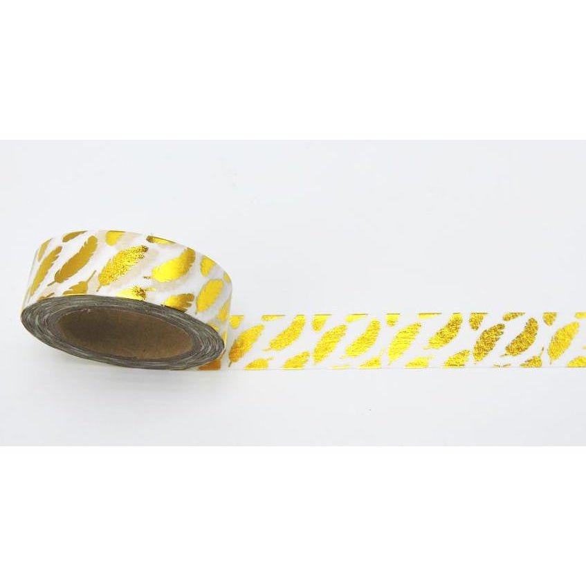 Gold Feather Washi Tape in Metallic | Gift Wrapping and Craft Tape