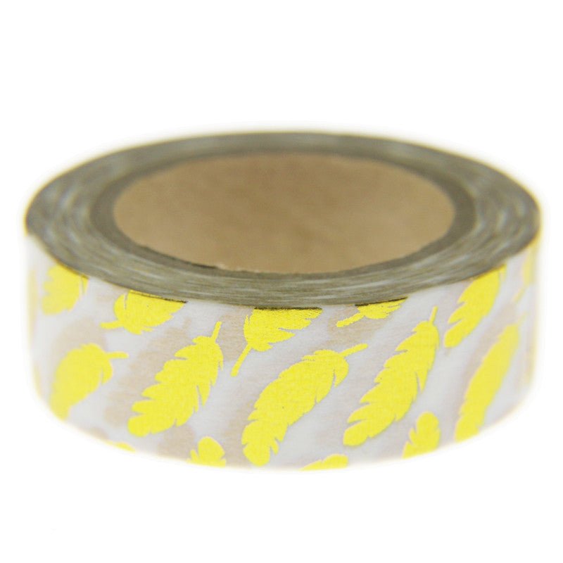Gold Feather Washi Tape in Metallic | Gift Wrapping and Craft Tape ... Gold Feather Washi Tape in Metallic | Gift Wrapping and Craft Tape ...