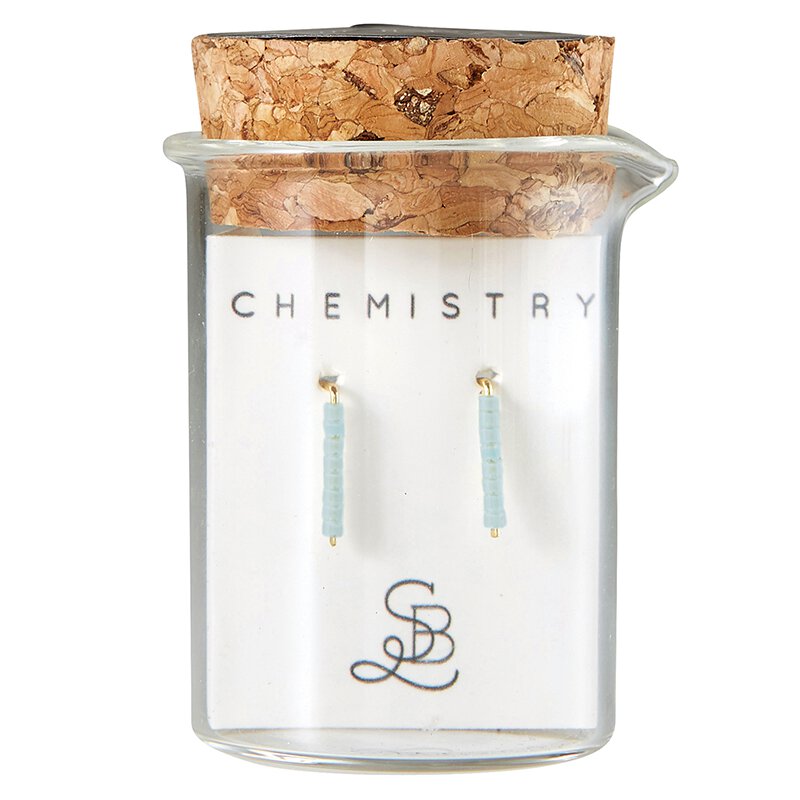 Gold Plated Mineral Chemistry Earrings | In a Glass Vial for Gift Giving