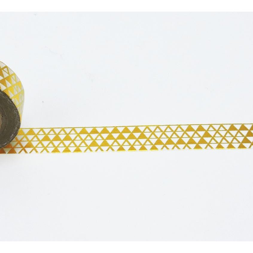 Gold Triangle Washi Tape in metallic trendy print | Gift Wrapping and Craft Tape