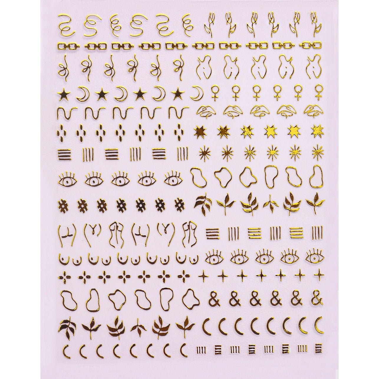Golden Hour Nail Art Sticker Set | Vegan & Cruelty-Free | Use on Polish, Gel, or Natural Nails