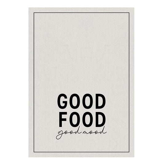 Good Food Good Mood Kitchen Tea Towel | 20" x 29" Flour Sack Towel