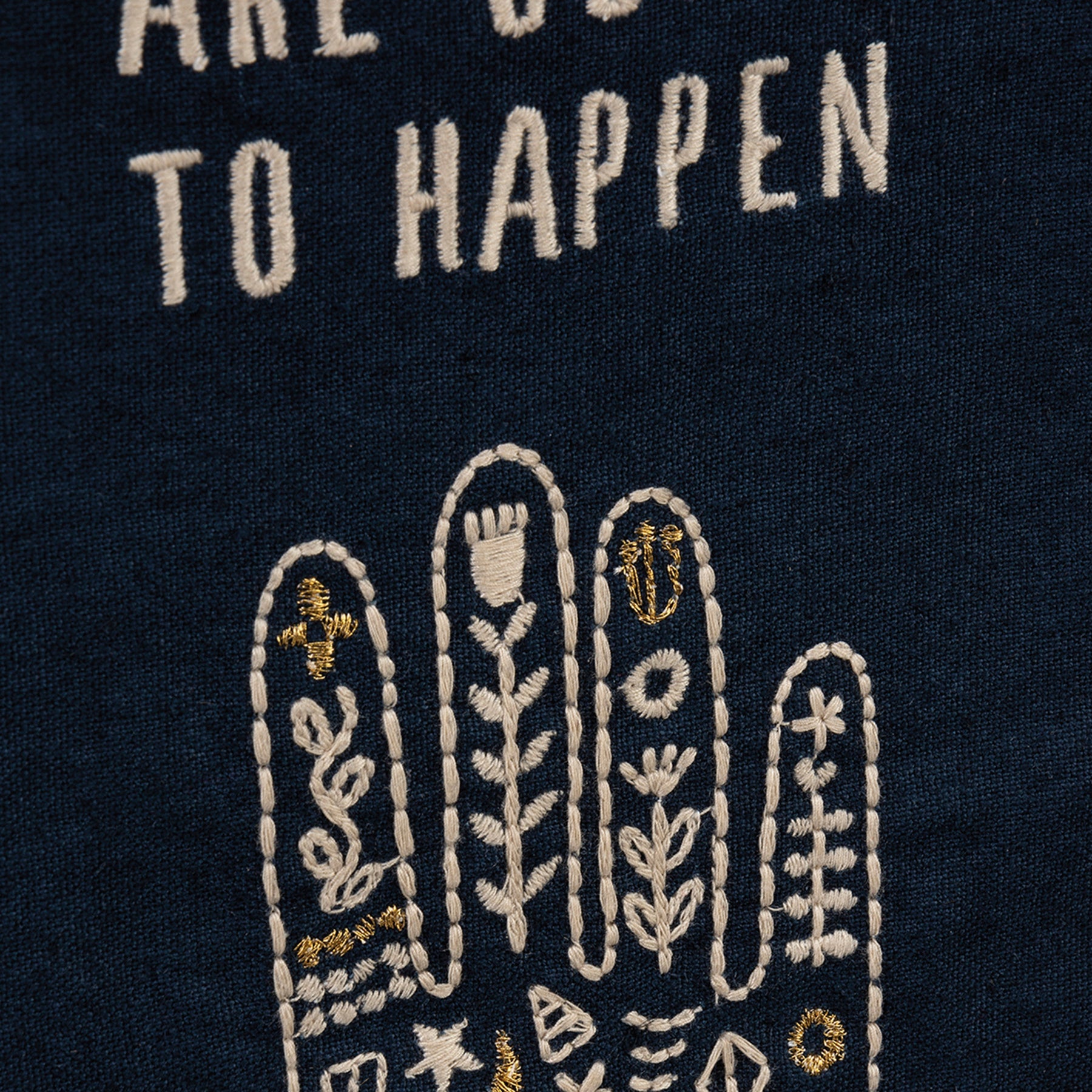 Good Things Are Going To Happen Dish Cloth Towel | Cotton and Linen | Embroidered with Tassels | 20" x 26"