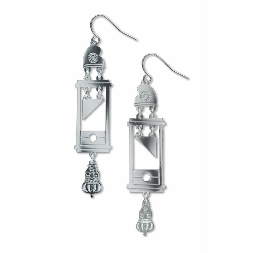 Guillotine Earrings | Featuring the Heads of Louis 16th and Marie Antoinette | Gold or Silver