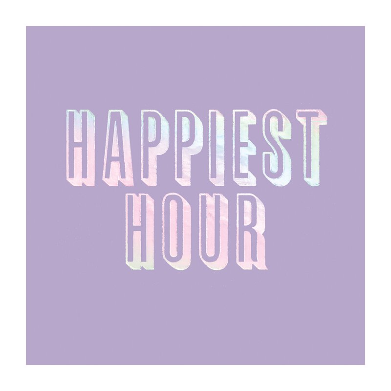 Happiest Hour Iridescent Foil Party/Beverage/Cocktail Napkins | 5" Square