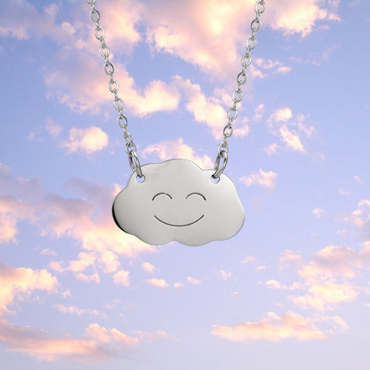 Happy Cloud Minimalist Necklace in Silver or Gold