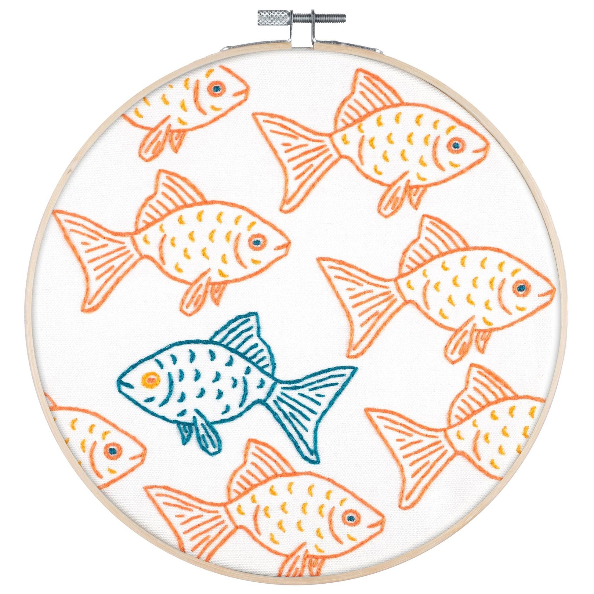 Happy Misfit Goldfish 8" Embroidery Kit