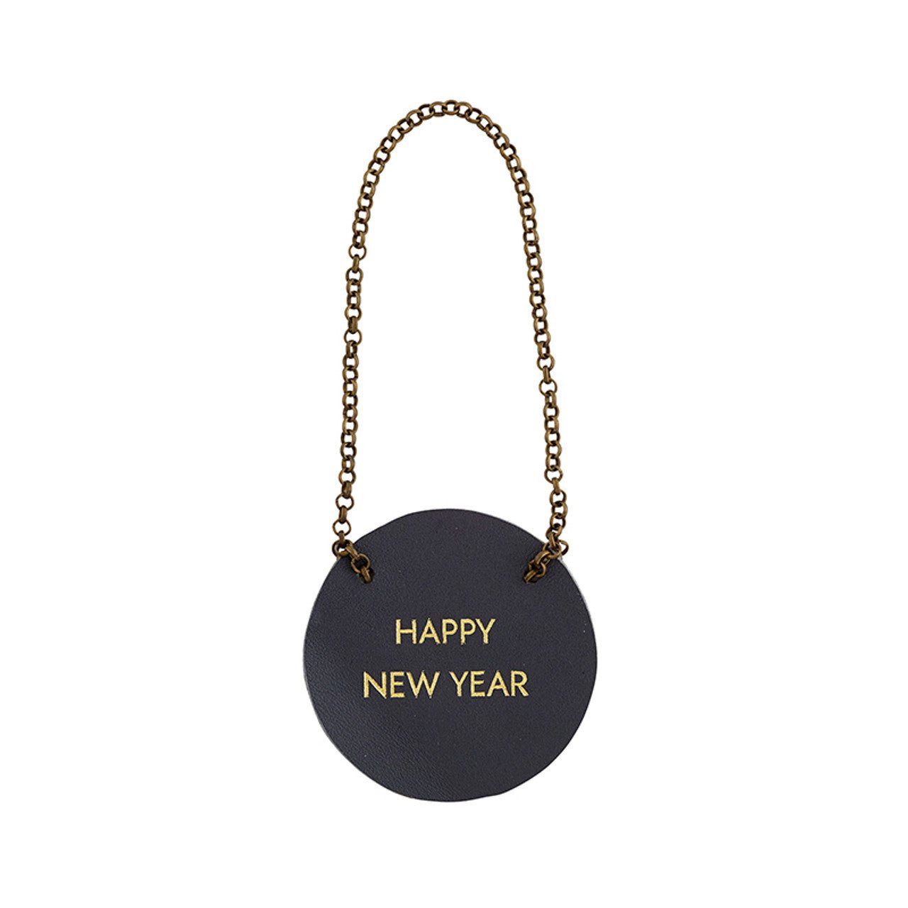 Happy New Year Leather Wine Bottle Tag