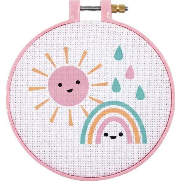 Happy Rainbow and Sunshine Cross Stitch Kit