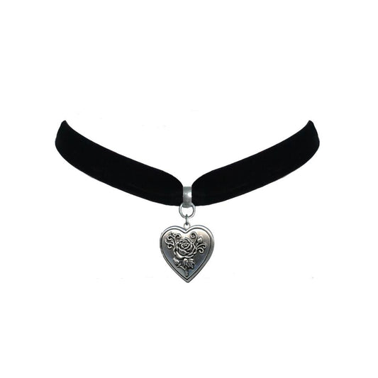 Heart Rose Locket Handmade Choker Necklace | Real Working Locket
