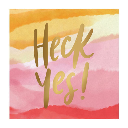 Heck Yes Gold Foil Party/Beverage/Cocktail Napkins | 5" Square