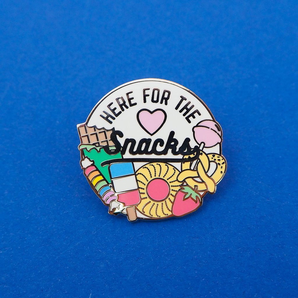 Here For The Snacks - Enamel Pin With Snack Design