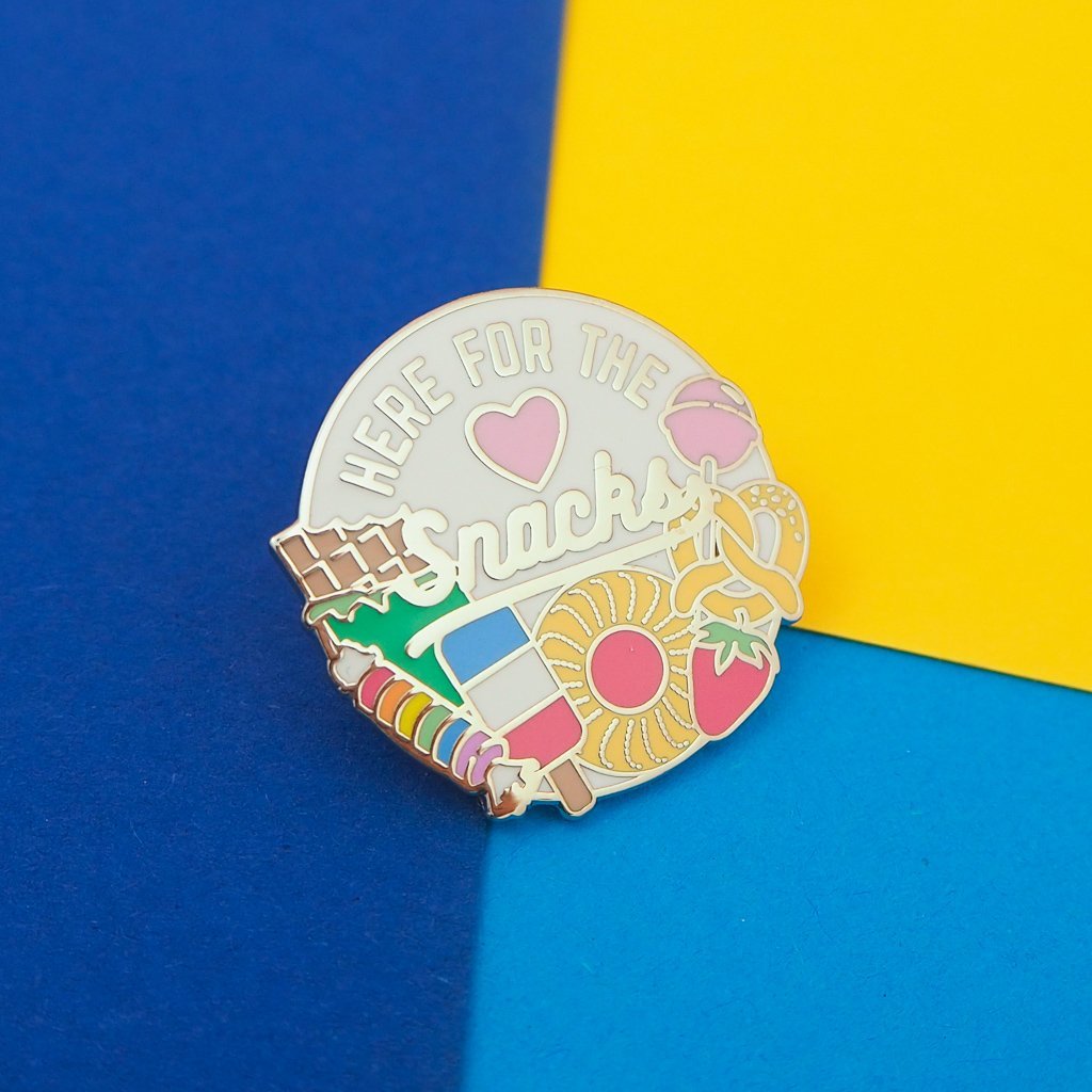 Here For The Snacks - Enamel Pin With Snack Design