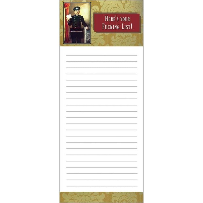 Here's Your Fucking List Magnetic Notepad