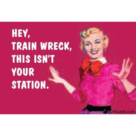 Hey, Train Wreck, This Isn't Your Station Magnet