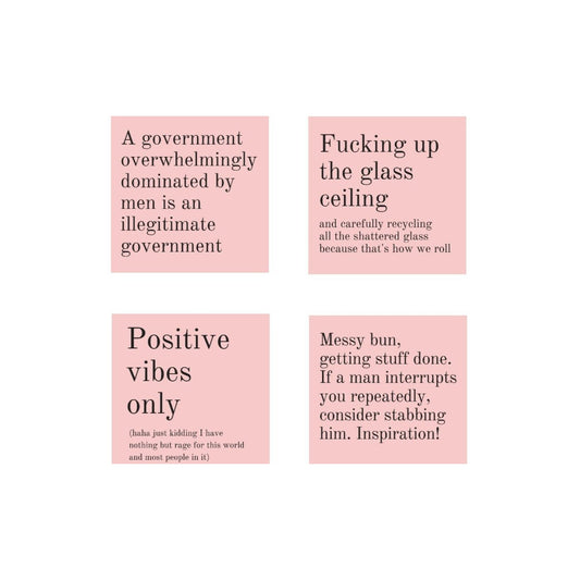 Highly Aggressive GetBullish Vinyl Weatherproof Stickers in Blush Pink 4-Pack