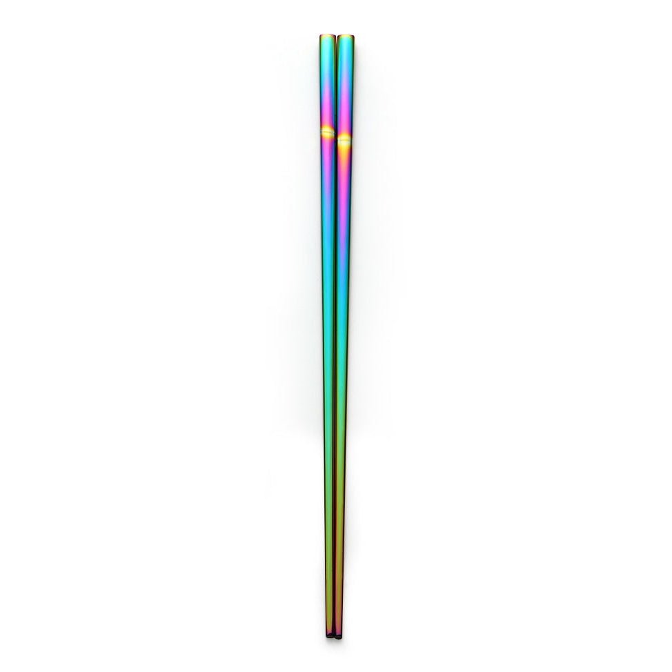 Holographic Rainbow Chopsticks in Stainless Steel
