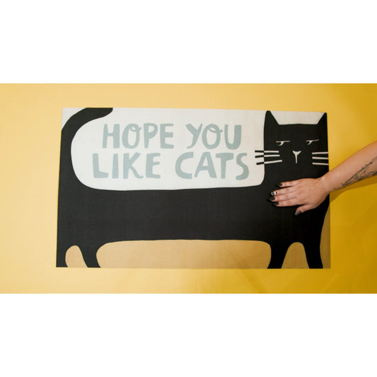 Hope You Like Cats Doormat Entryway Indoor/Outdoor Rug | 34" x 20 | Slip-Resistant Backing