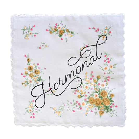 Hormonal Retro Floral Print Cotton Handkerchief