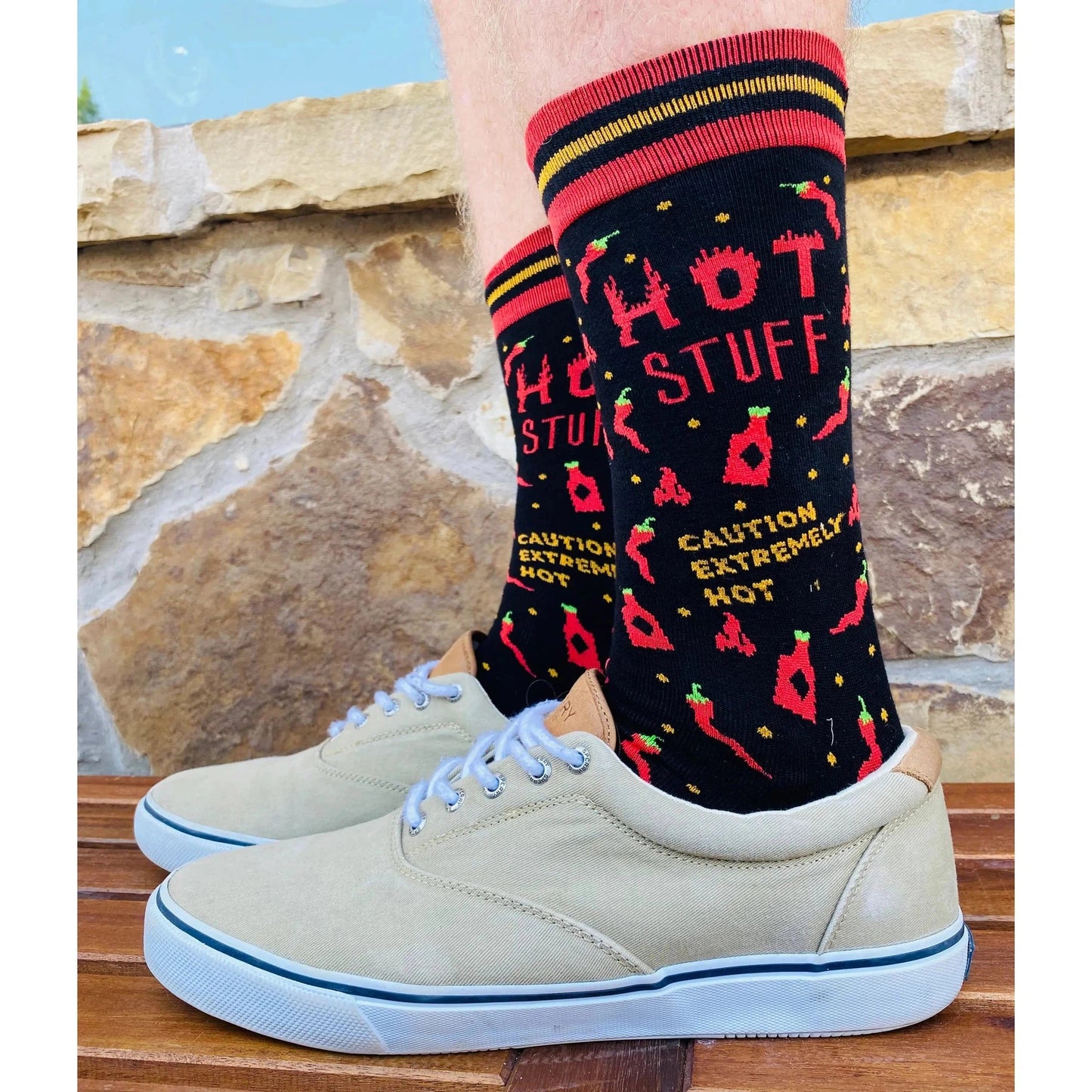 Hot Stuff! Caution Extremely Hot Men's Socks