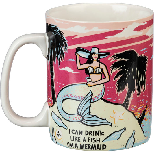 I Can Drink Like A Fish I'm A Mermaid Stoneware Coffee Mug