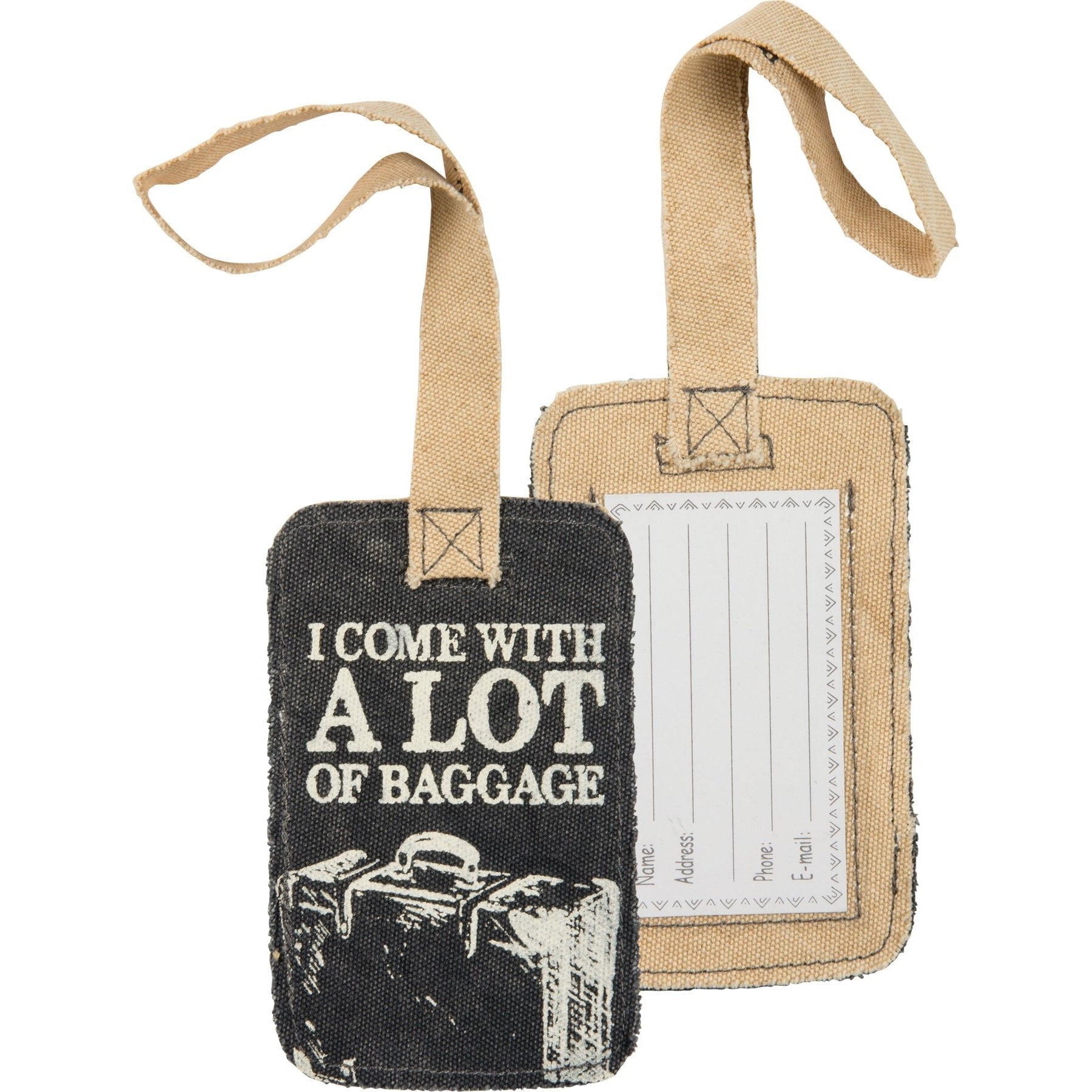 I Come With A Lot Of Baggage Canvas Luggage Tag