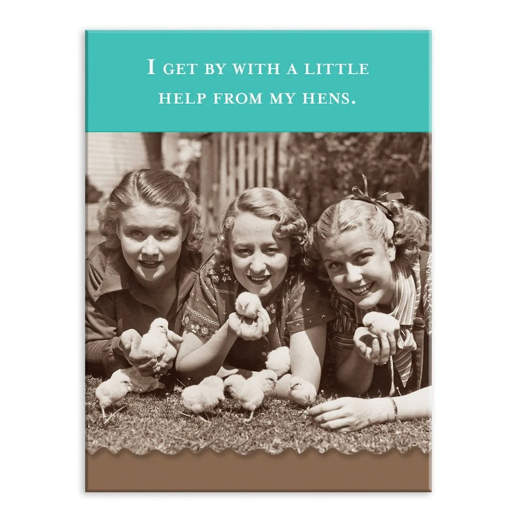 I Get By With A Little Help From My Hens Mini Notepad | Magnetic Retro Stationery