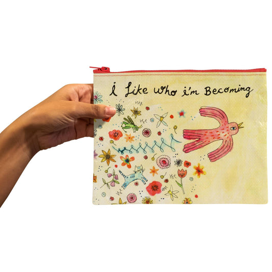I Like Who I'm Becoming Zipper Pouch | 9.5" X 7.25" | BlueQ at GetBullish