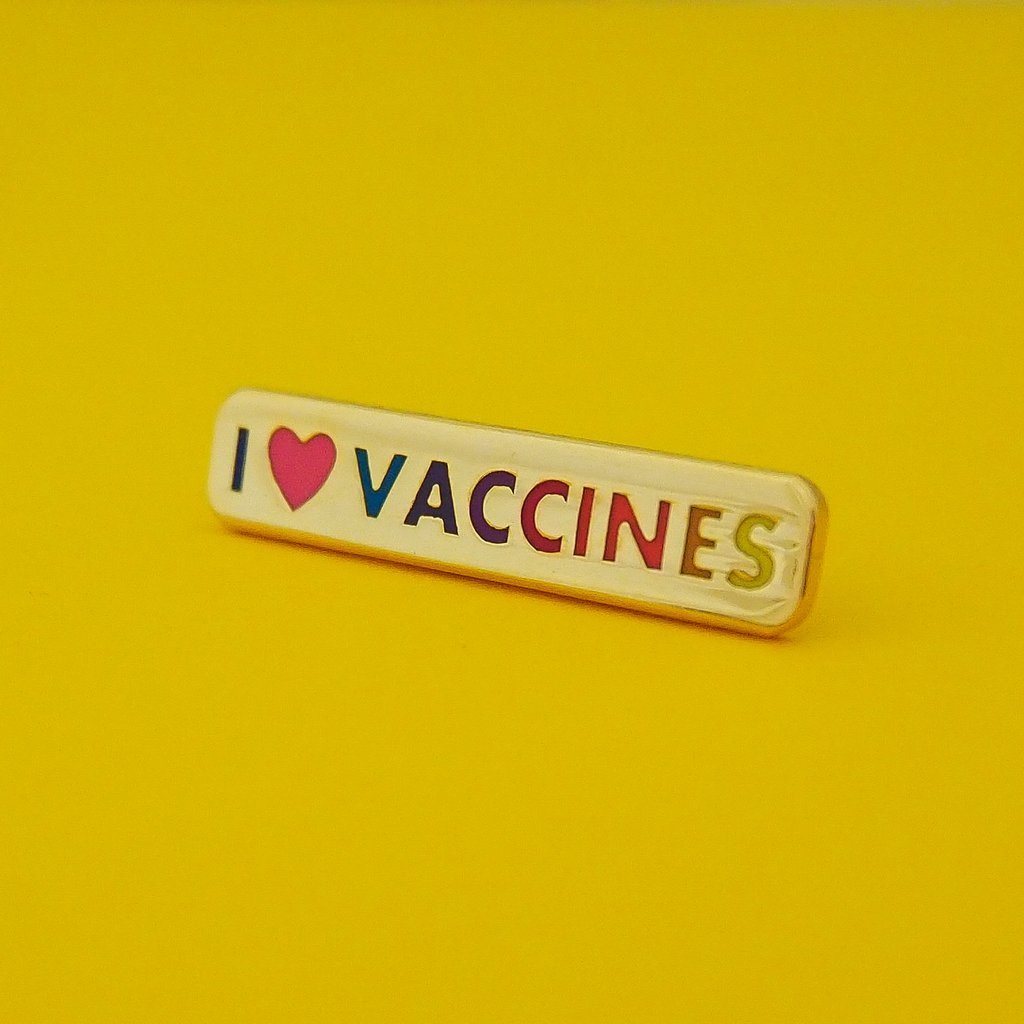 I Love Vaccines Gold Plated Enamel Pin