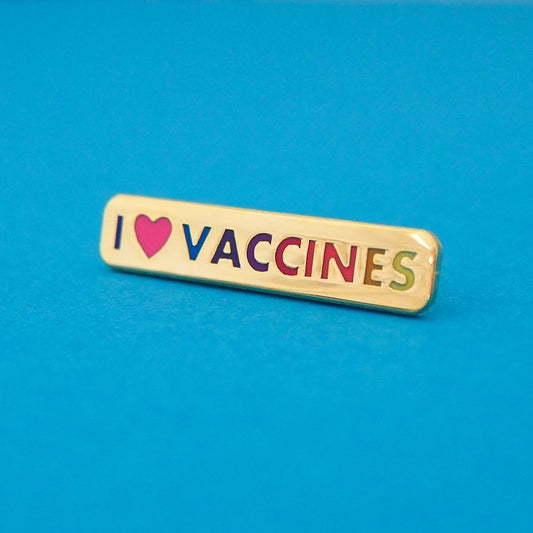 I Love Vaccines Gold Plated Enamel Pin