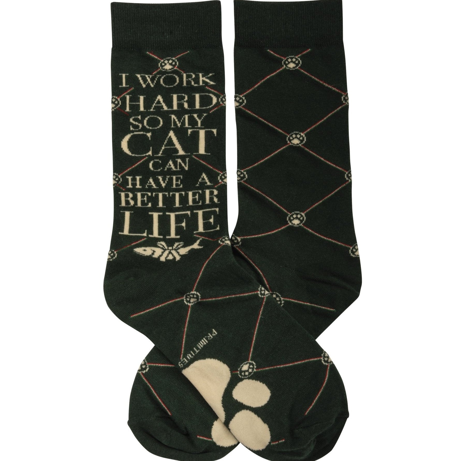 I Work Hard So My Cat Can Have A Better Life Crew Socks