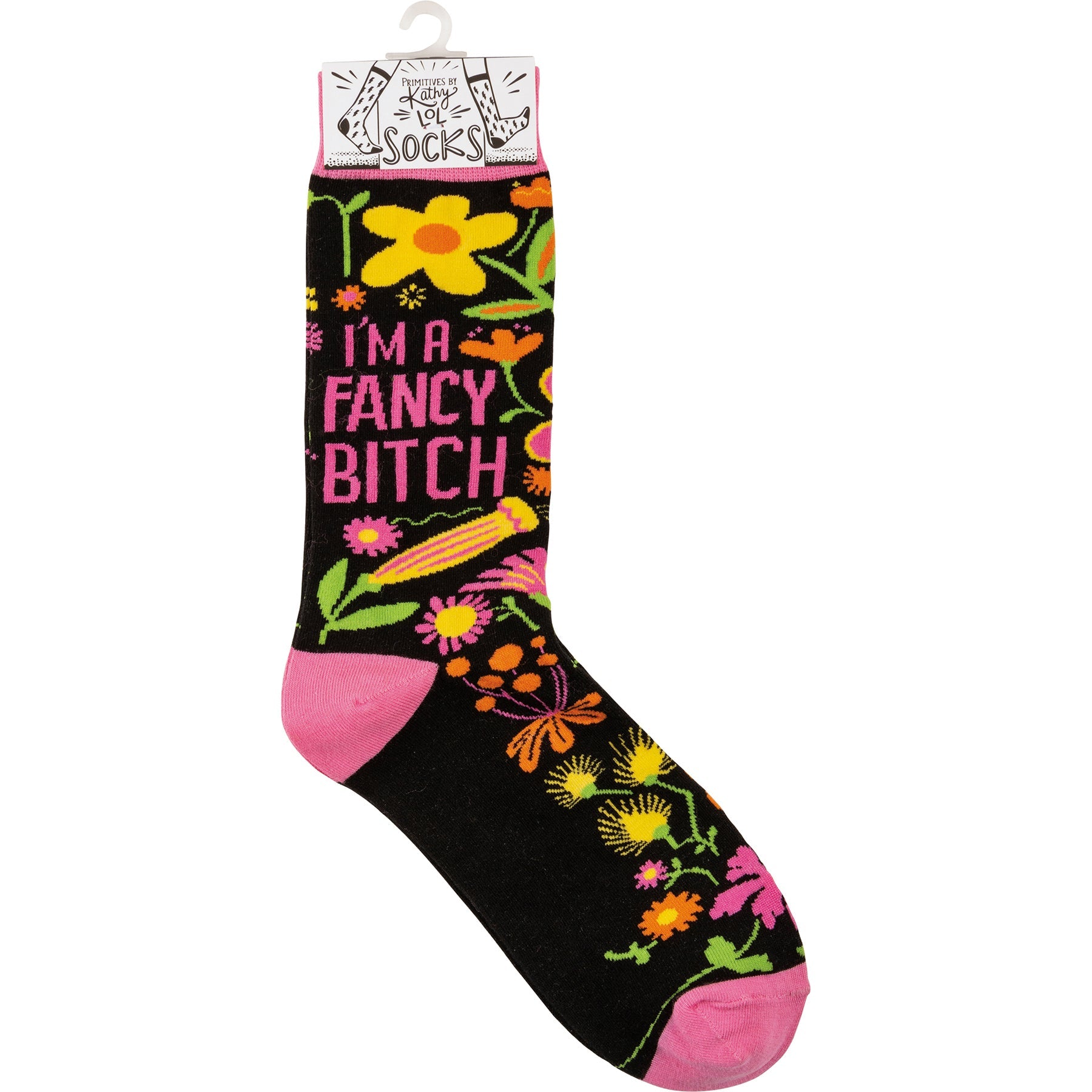I'm A Fancy Bitch Funny Floral Crew Socks