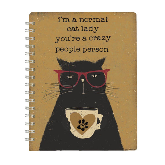I'm A Normal Cat Lady, You're A Crazy People Person Spiral Notebook | Art on Both Sides | 5.75" x 7.5" | 120 Lined Pages
