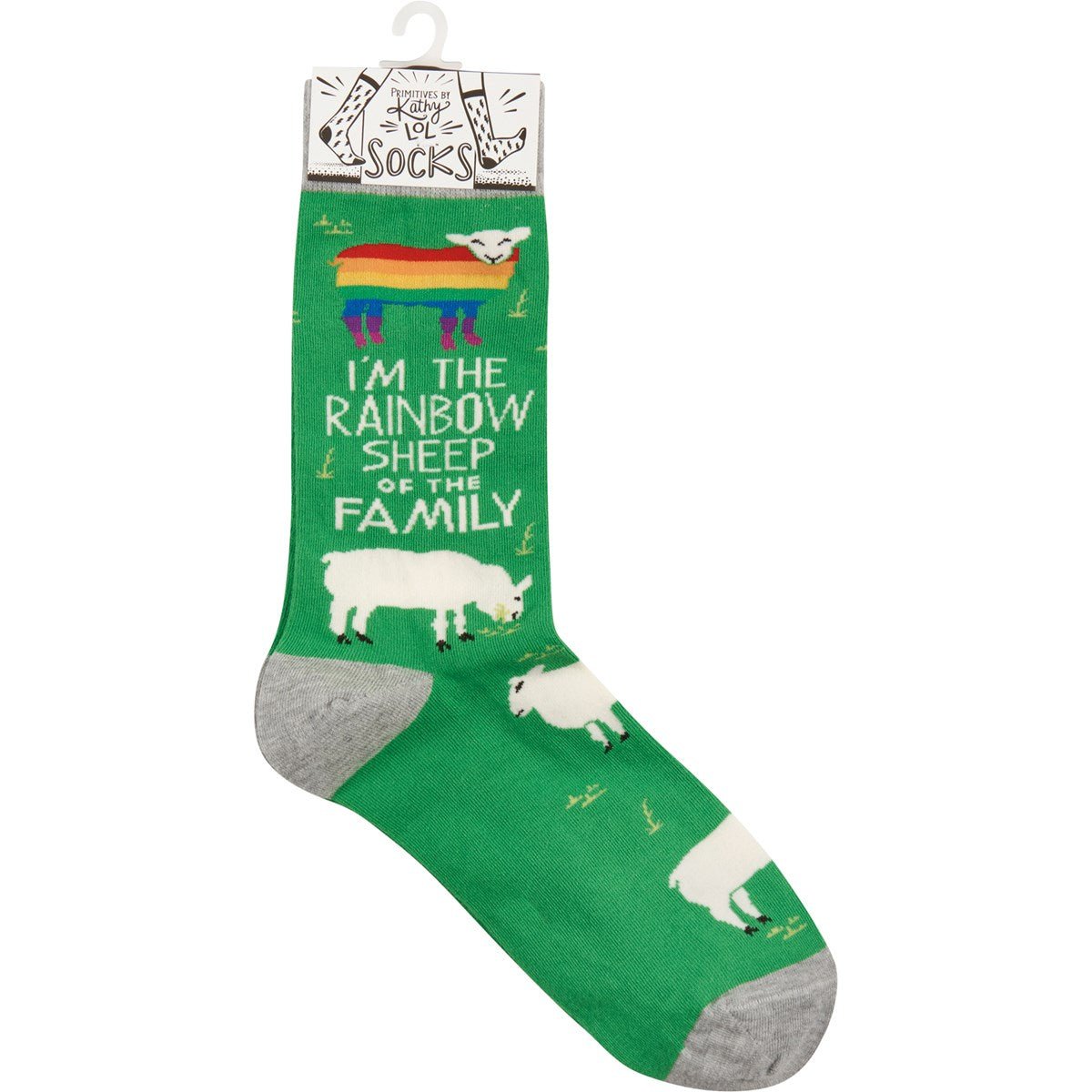 I'm The Rainbow Sheep Of The Family Funny Socks in Green | Unisex | LGBTQ