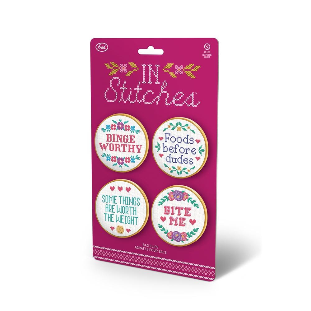 In Stitches Bag Clips | Snack Chips Sealing Clips | Cross-stitch Inspired