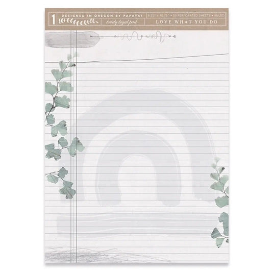 Ink Arches Lined Legal Pad | Stationery Floral Notepad | 8.5" x 11.75”