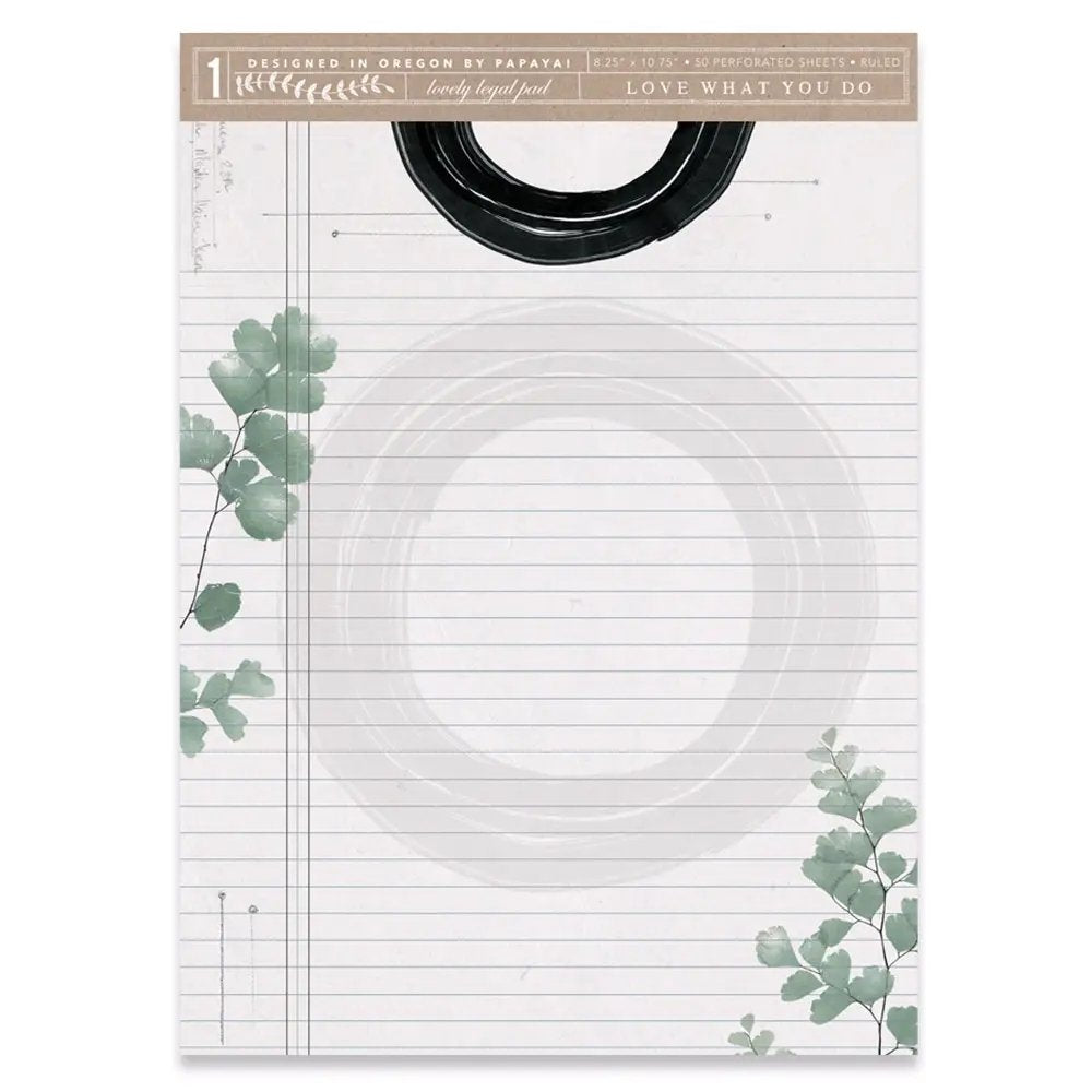 Ink Centered Lined Legal Pad | Stationery Floral Notepad | 8.5" x 11.75”
