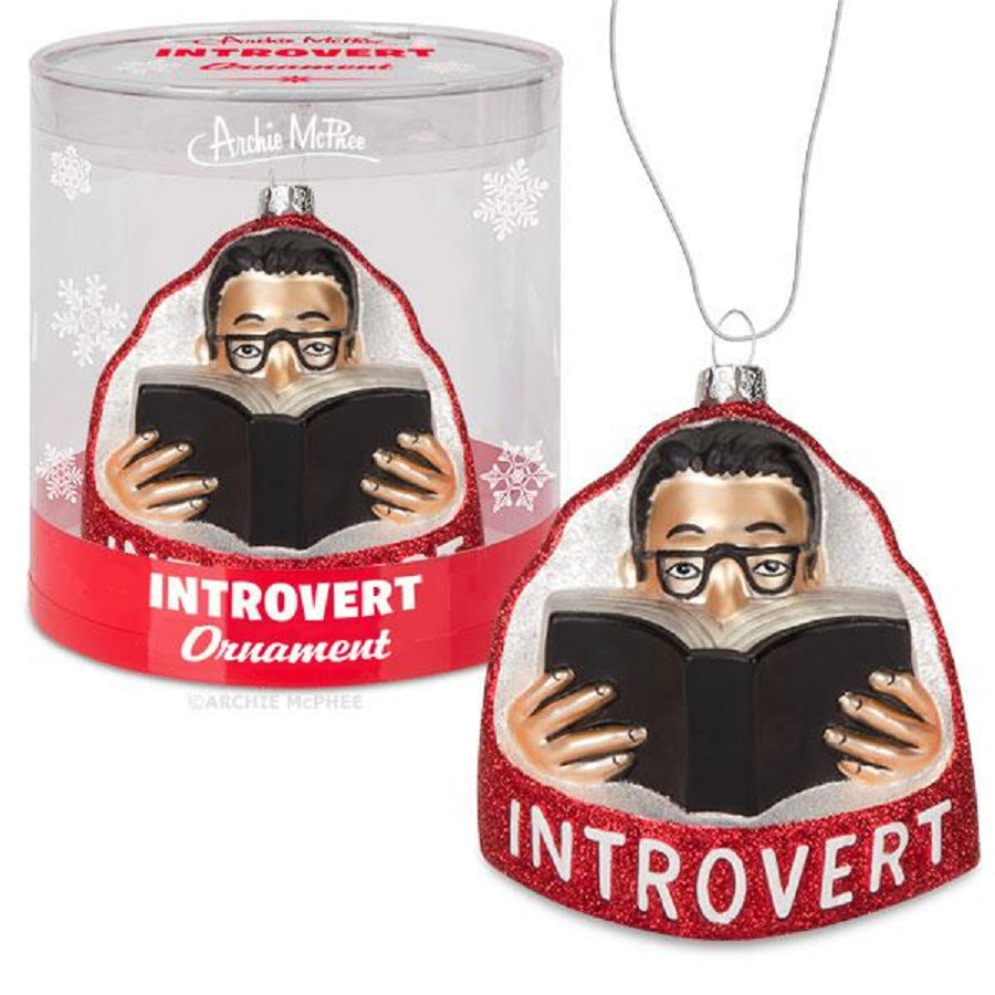 Introverts Holiday Glass Ornament