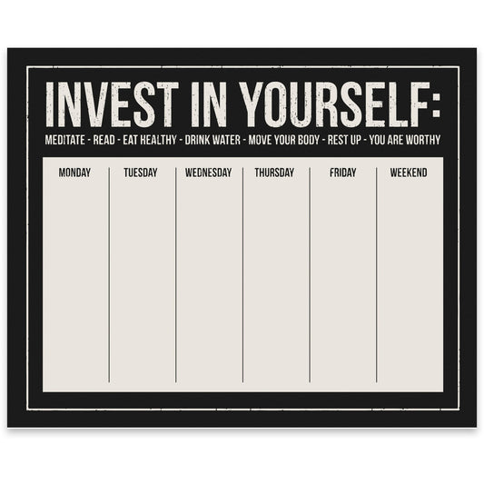 Invest In Yourself Weekly Planner Notepad
