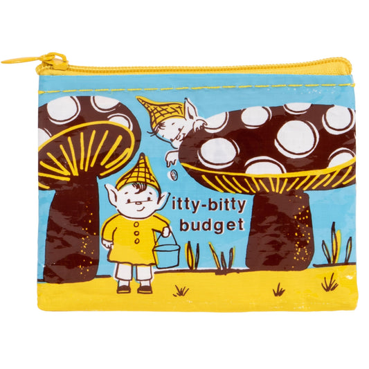 Itty-Bitty Budget Coin Purse with Elves and Mushrooms Designs