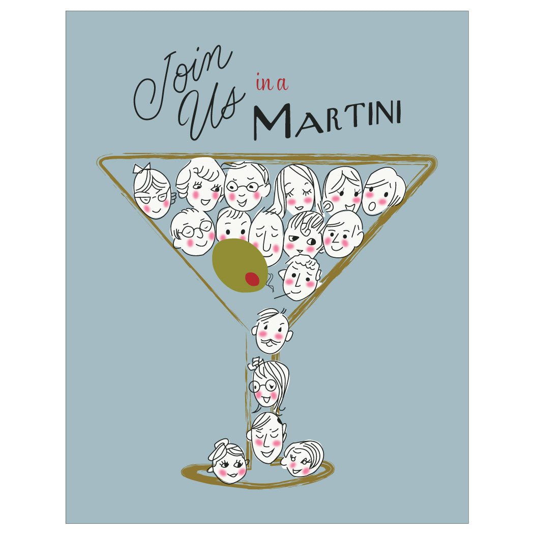 Join Us In A Martini Cocktail 2.5" x 3.5" Vintage Art Magnet