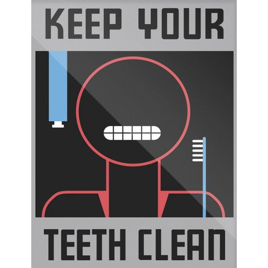 Keep Your Teeth Clean 2.5" x 3.5" Vintage Art Magnet