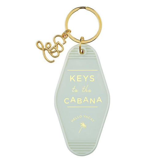 Keys To The Cabana Motel Keychain with Gold Hardware