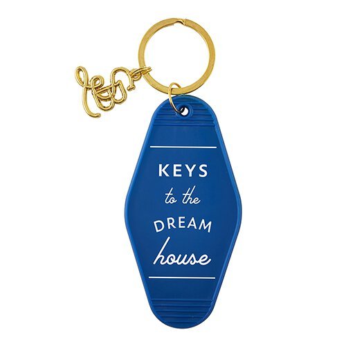 Keys To The Dream House Motel Style Keychain with Gold Hardware