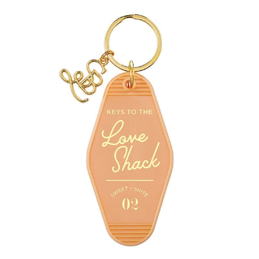 Keys To The Love Shack Motel Keychain in Coral