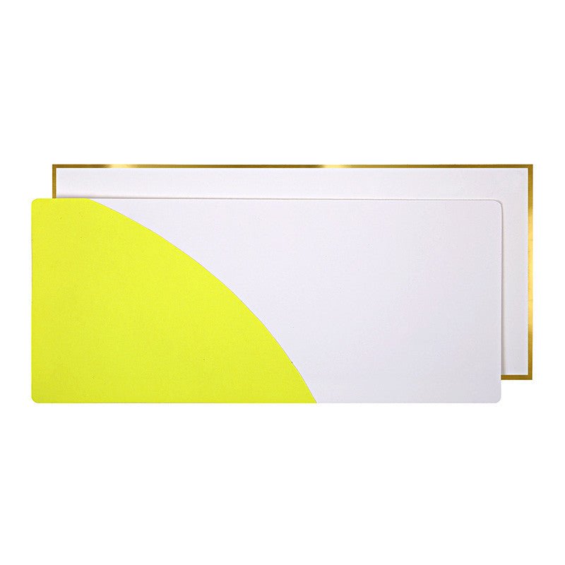Last Call! Neon Yellow Blank Note Cards in Wallet