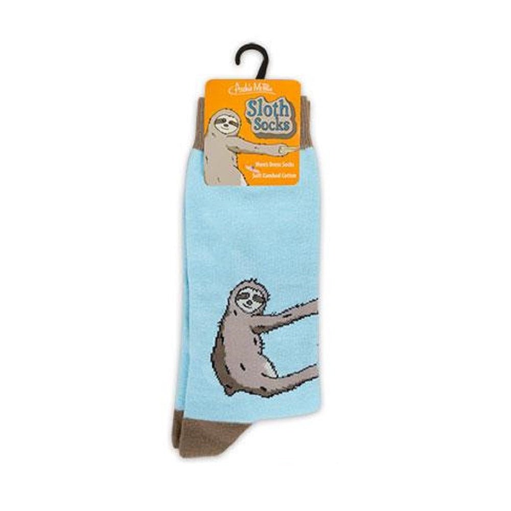 Last Call! Sloth Men's Socks in Baby Blue | Funny Novelty Socks Men's One Size