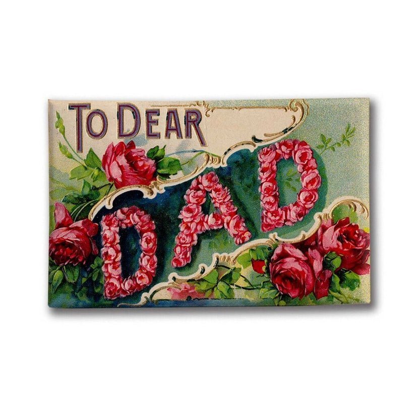 Last Call! To Dear Dad Victorian Greeting Magnet | 2" x 3"